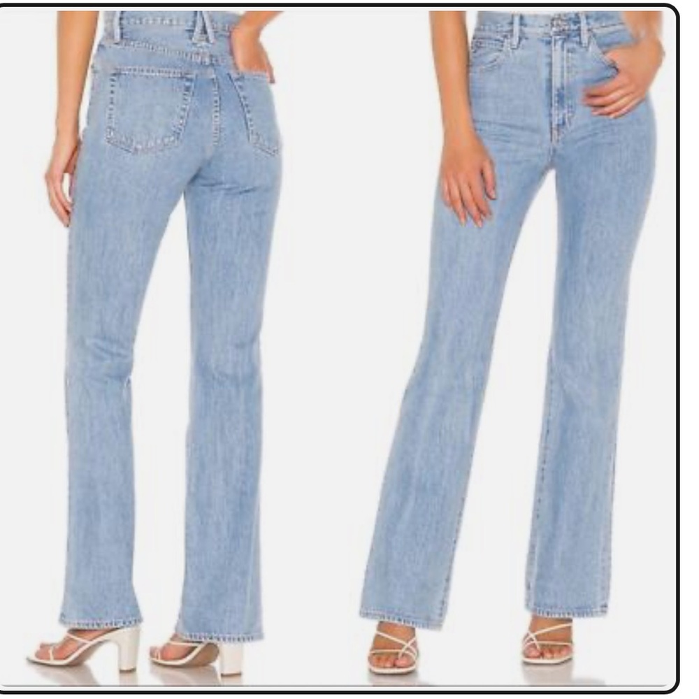 SLVRLAKE Charlotte High Rise Bootcut Flare Jeans Size 27 Light Wash Made in USA